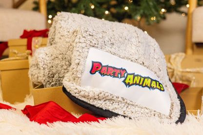 Party Animals Logo Brands Frosty Fleece Blanket - Oatmeal