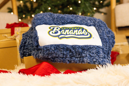 Bananas Logo Brands Fleece Blanket - Navy