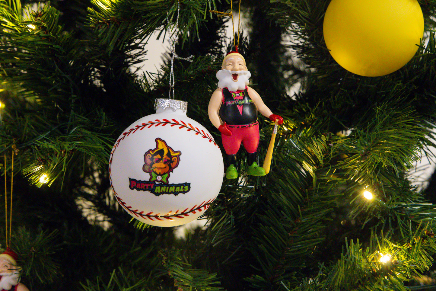 Party Animals Santa and Ball Ornament Set