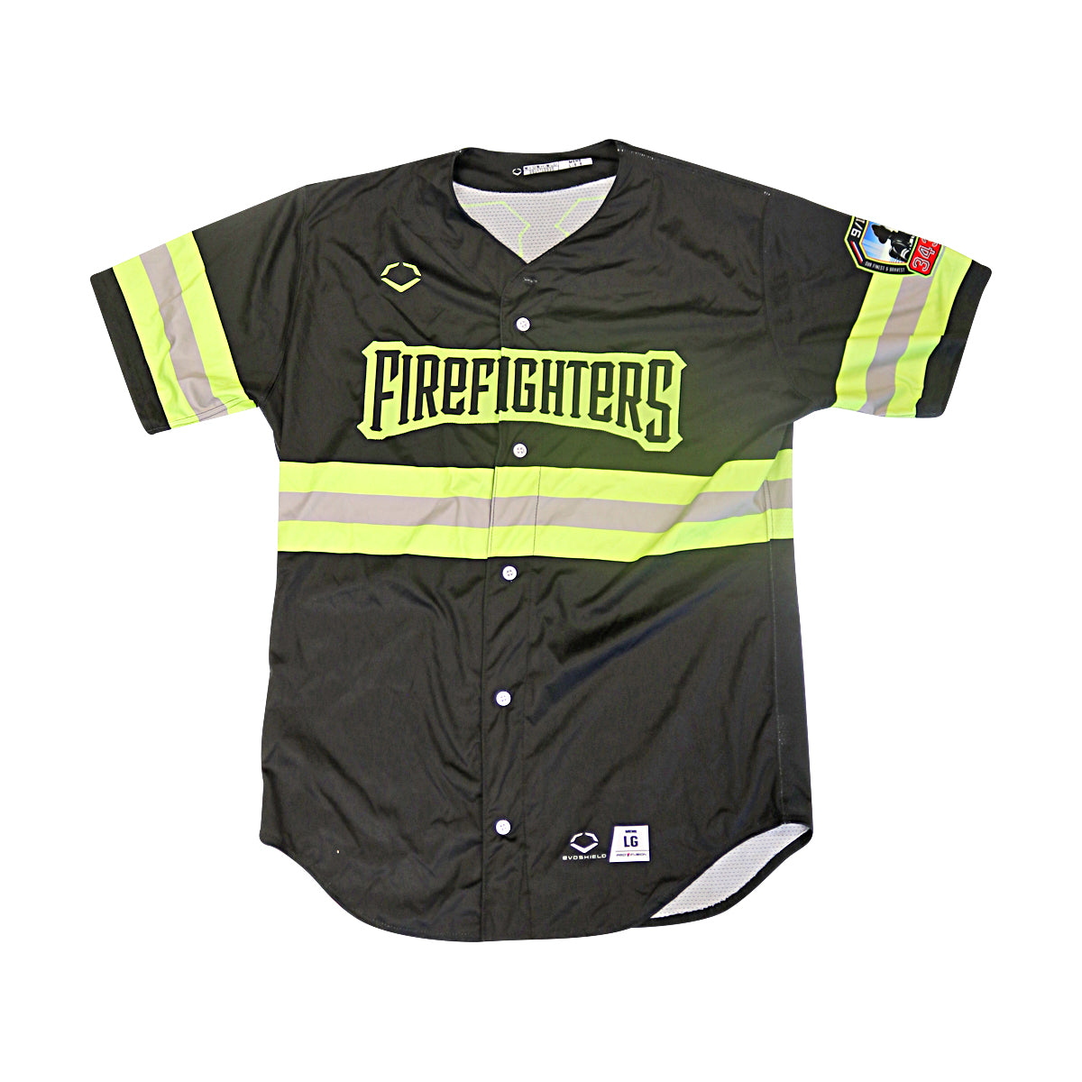 Neil Lang Autographed Signed Game Used Yankee Stadium Firefighters Jersey