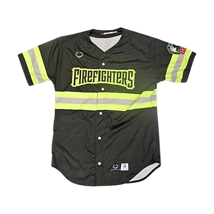 Neil Lang Autographed Signed Game Used Yankee Stadium Firefighters Jersey