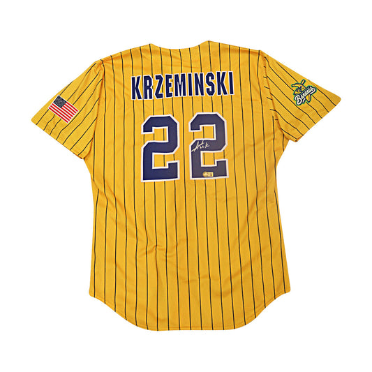 Austin Krzeminski Autographed Signed Game Used Yankee Stadium Savannah Bananas Jersey