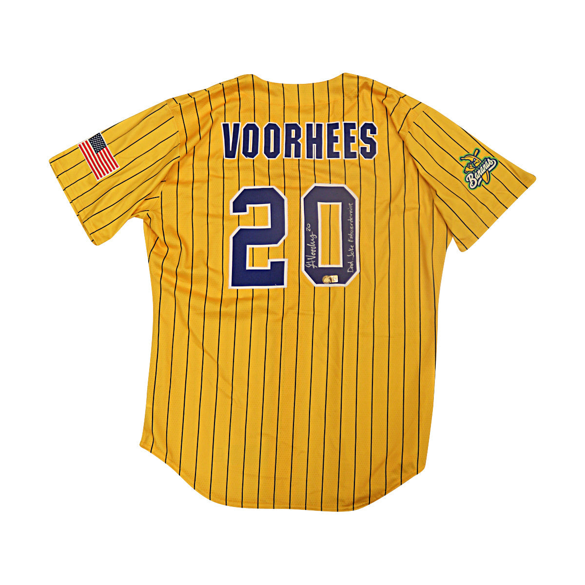 Gage Voorhees Autographed Inscribed Game Used Yankee Stadium Savannah Bananas Jersey