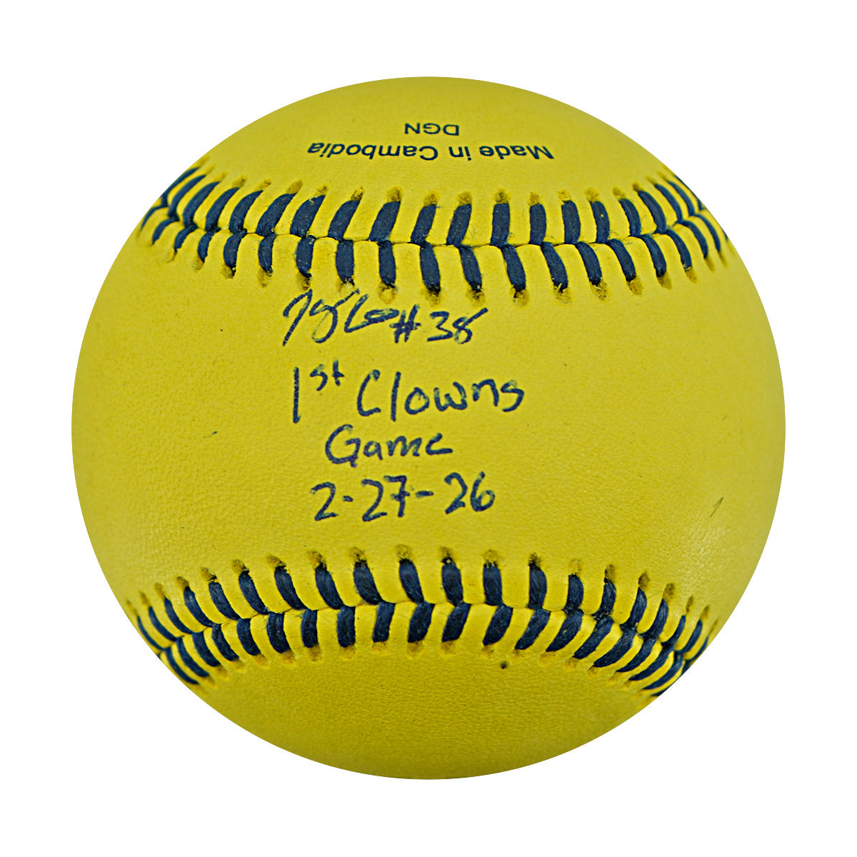 Tony Voiro Indianapolis Clowns Autographed Inscribed Official Banana Ball 2.27.26 FSU Tallahassee Florida