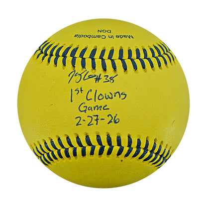 Tony Voiro Indianapolis Clowns Autographed Inscribed Official Banana Ball 2.27.26 FSU Tallahassee Florida