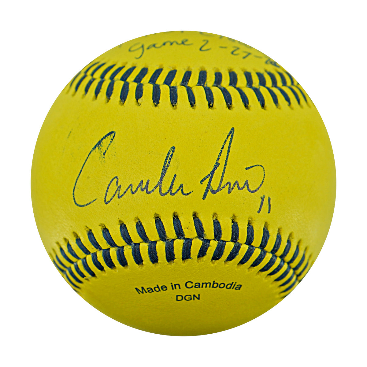 Correlle Prime Indianapolis Clowns Autographed Inscribed Official Banana Ball 2.27.26 FSU Tallahassee Florida