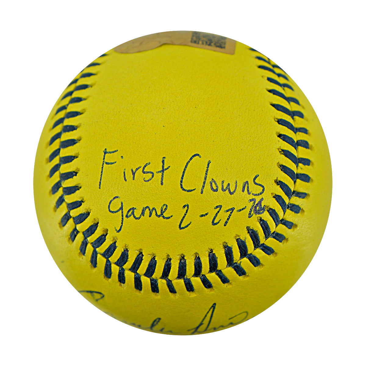 Correlle Prime Indianapolis Clowns Autographed Inscribed Official Banana Ball 2.27.26 FSU Tallahassee Florida