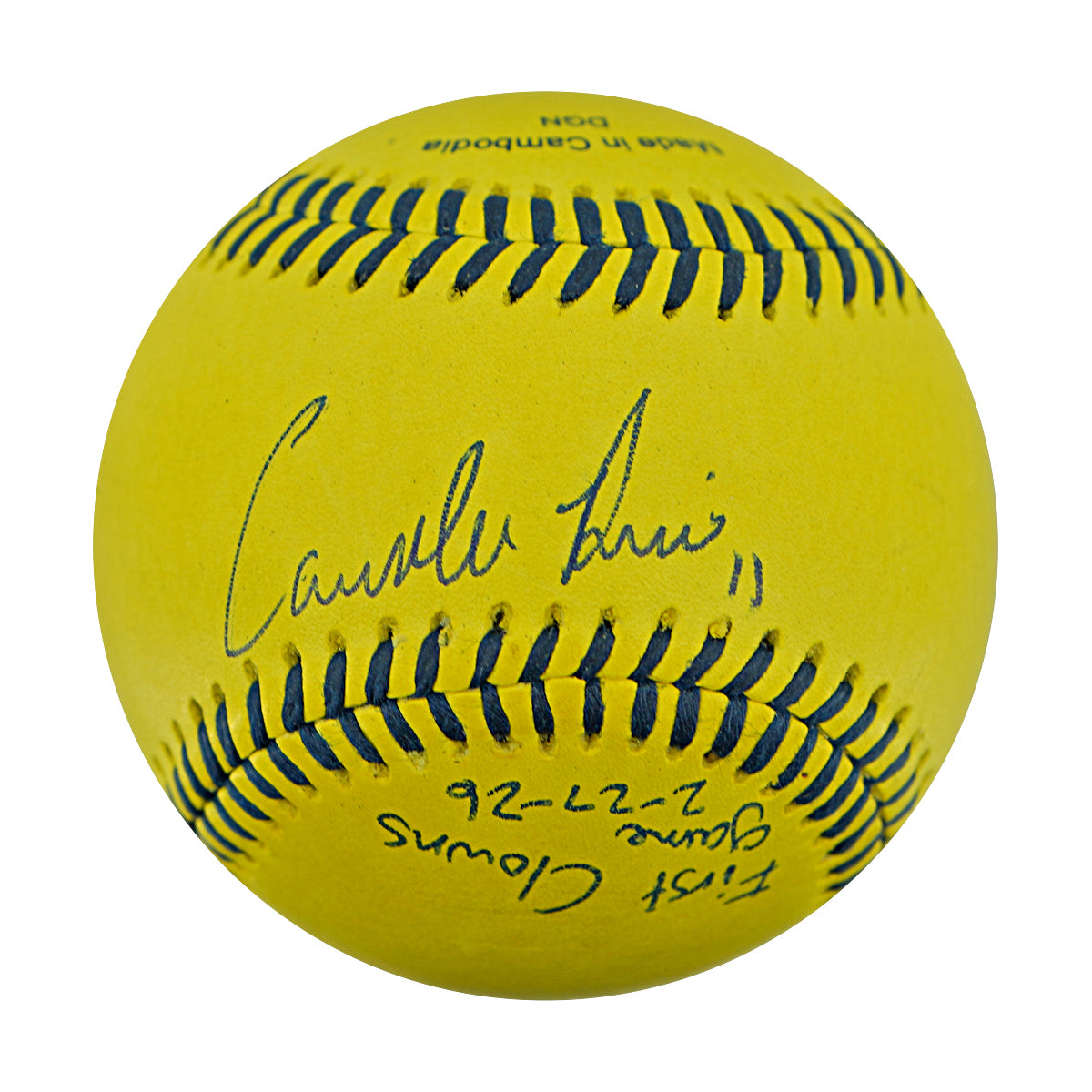 Correlle Prime Indianapolis Clowns Autographed Inscribed Official Banana Ball 2.27.26 FSU Tallahassee Florida
