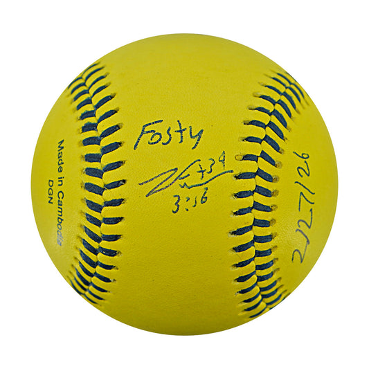 Daniel Foster Indianapolis Clowns Autographed Inscribed Official Banana Ball 2.27.26 FSU Tallahassee Florida