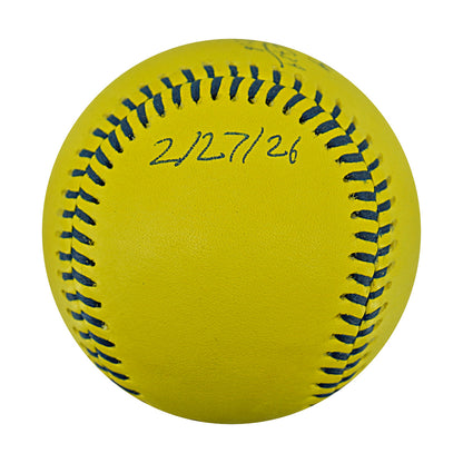 Daniel Foster Indianapolis Clowns Autographed Inscribed Official Banana Ball 2.27.26 FSU Tallahassee Florida