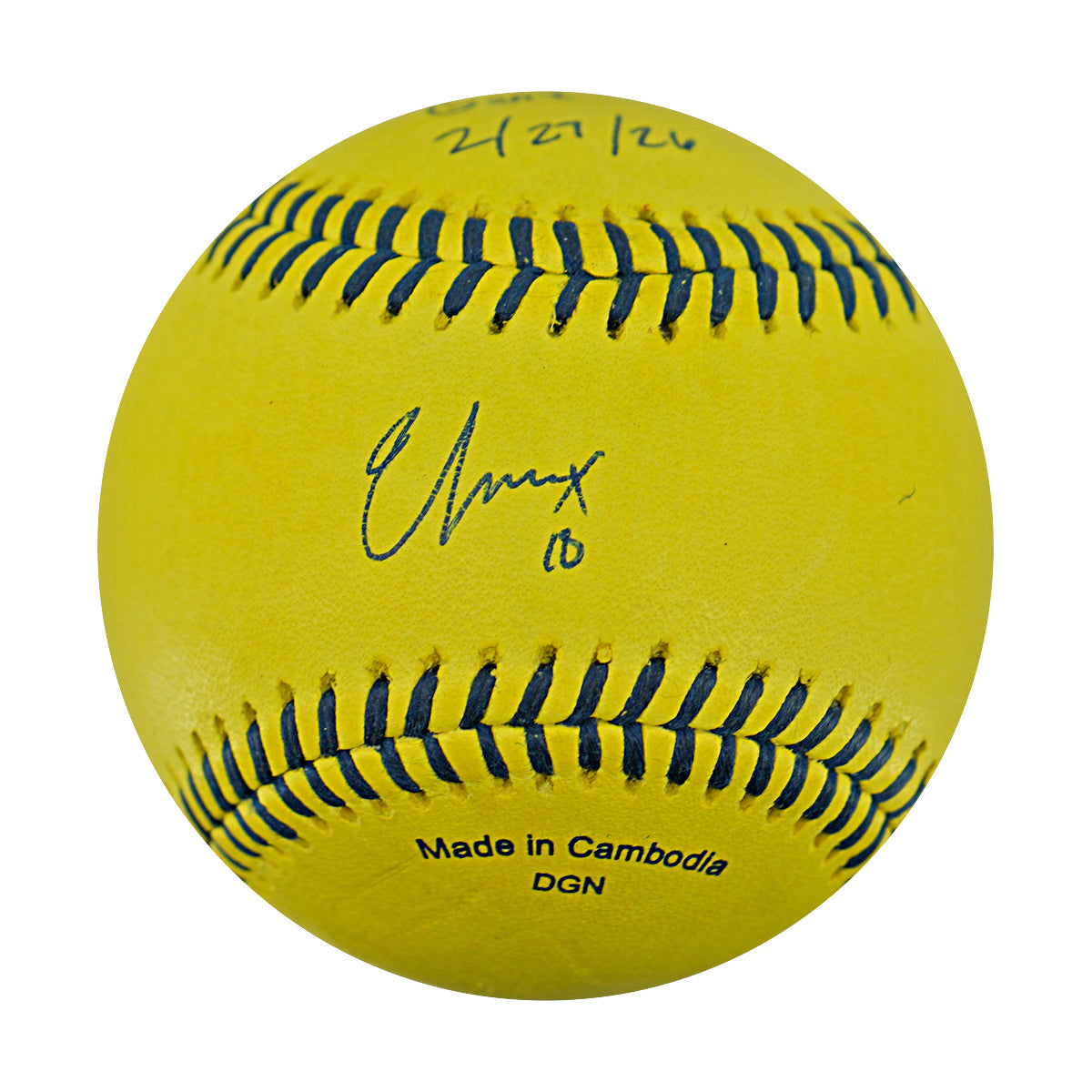 Errick Fox Indianapolis Clowns Autographed Inscribed Official Banana Ball 2.27.26 FSU Tallahassee Florida