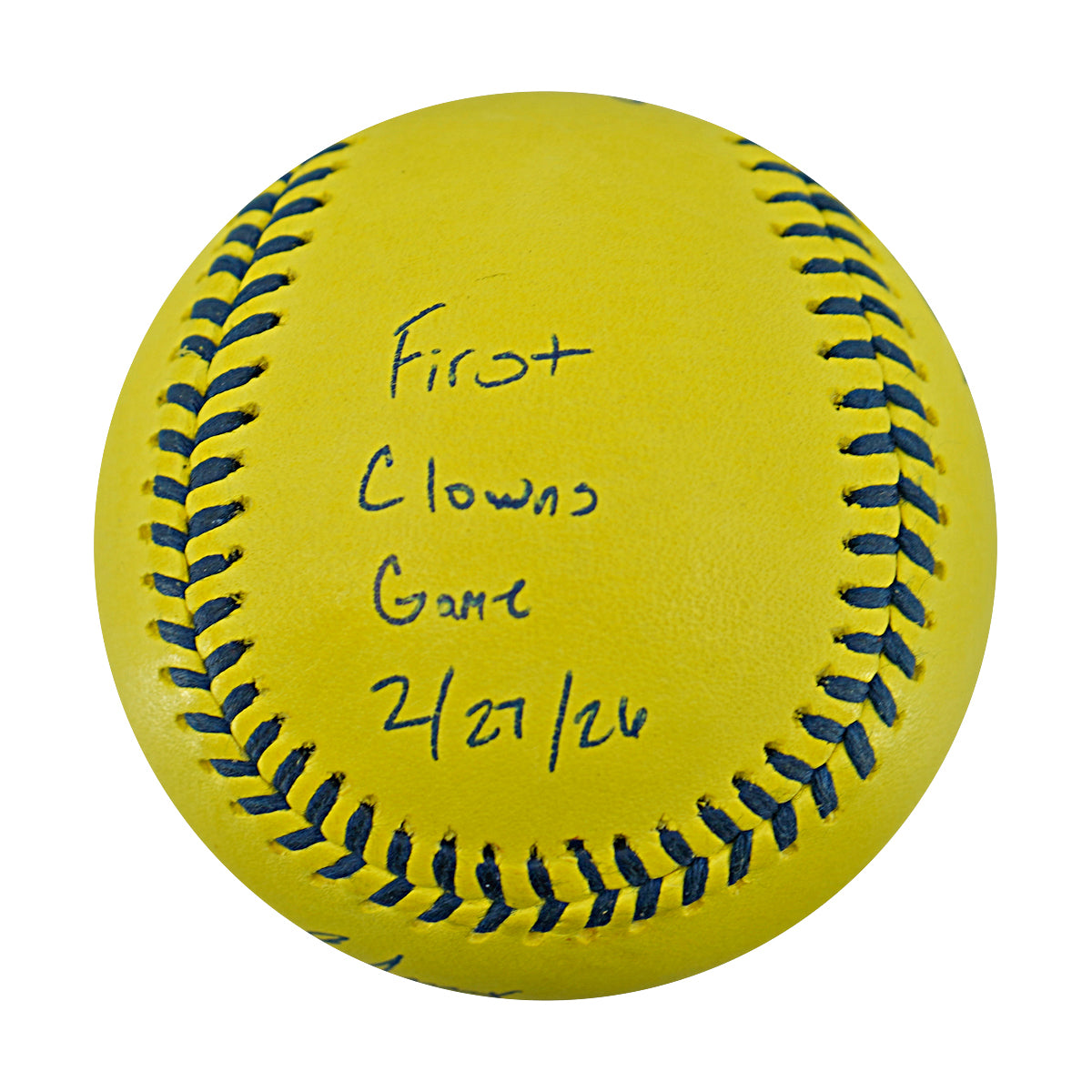 Errick Fox Indianapolis Clowns Autographed Inscribed Official Banana Ball 2.27.26 FSU Tallahassee Florida