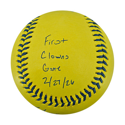 Errick Fox Indianapolis Clowns Autographed Inscribed Official Banana Ball 2.27.26 FSU Tallahassee Florida