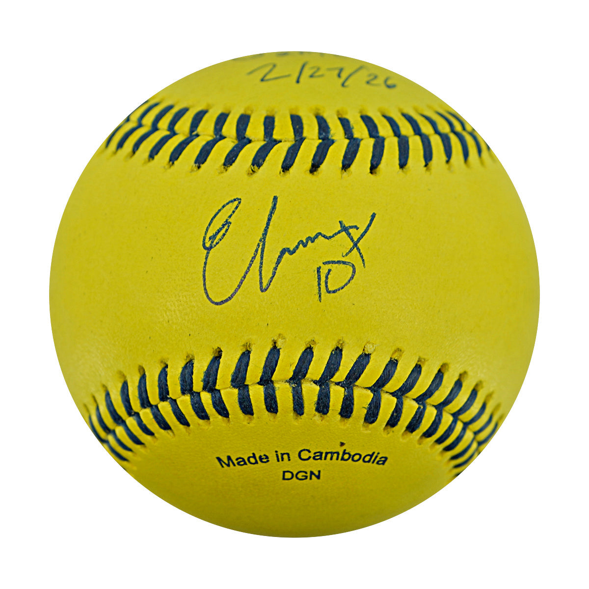 Errick Fox Indianapolis Clowns Autographed Inscribed Official Banana Ball 2.27.26 FSU Tallahassee Florida