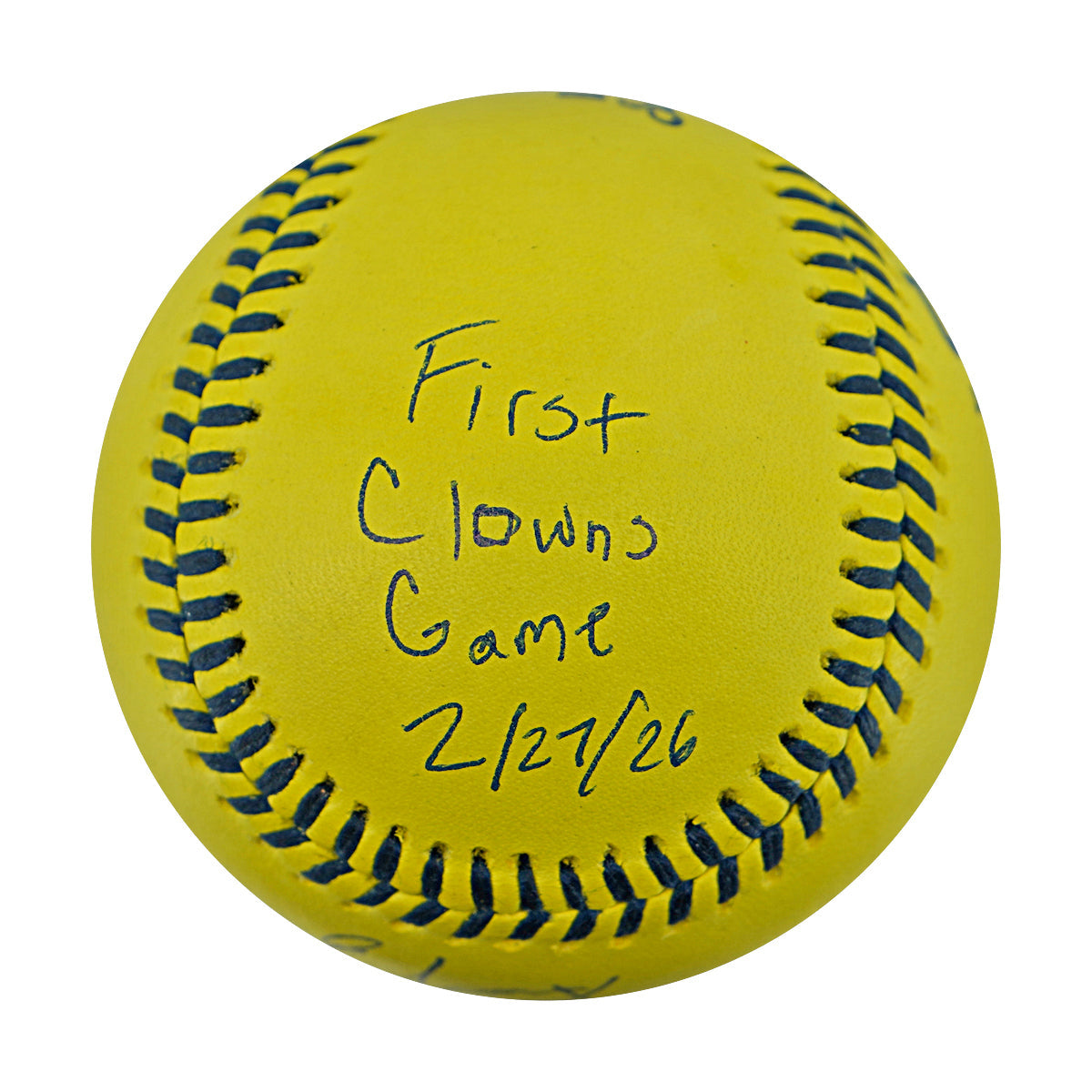 Errick Fox Indianapolis Clowns Autographed Inscribed Official Banana Ball 2.27.26 FSU Tallahassee Florida
