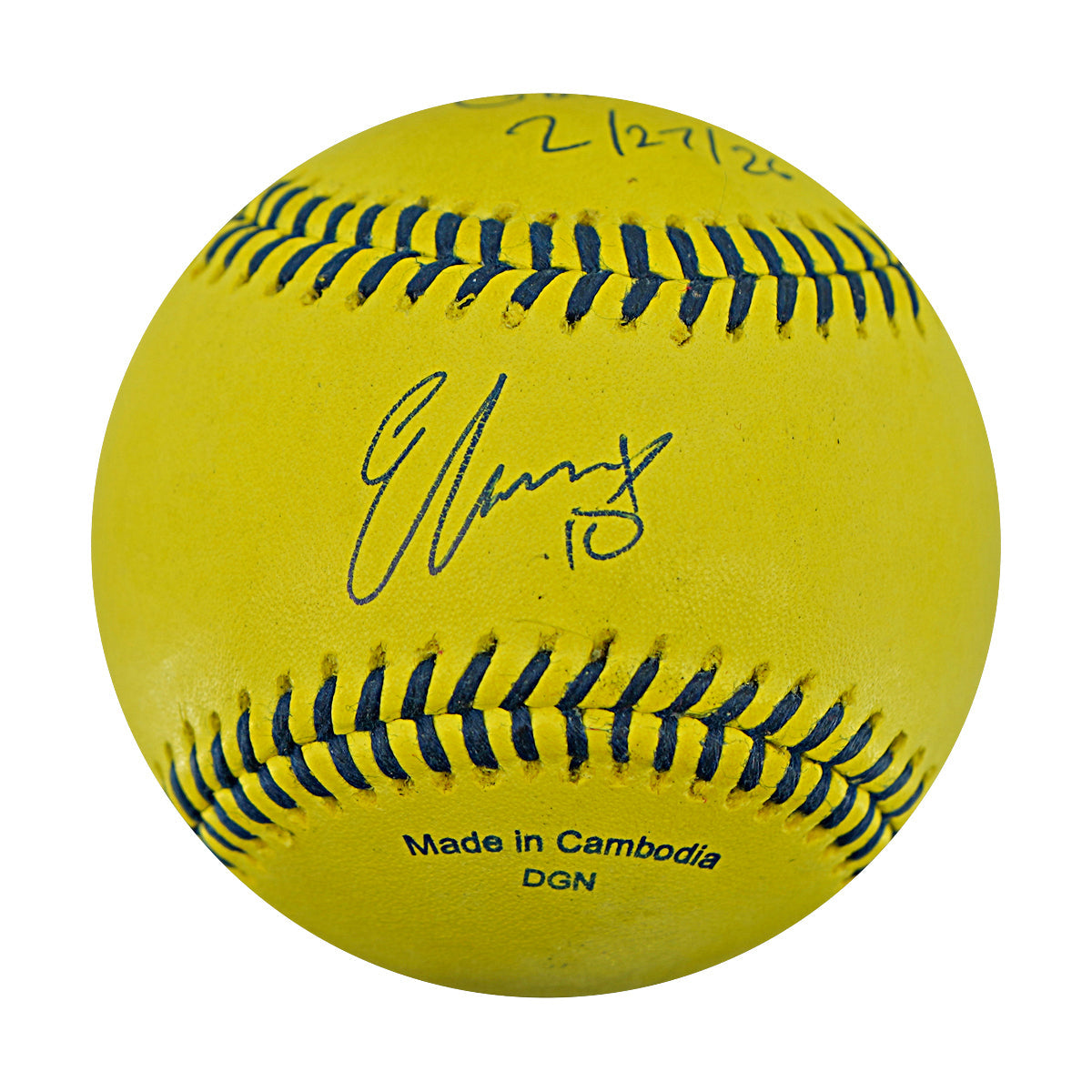 Errick Fox Indianapolis Clowns Autographed Inscribed Official Banana Ball 2.27.26 FSU Tallahassee Florida