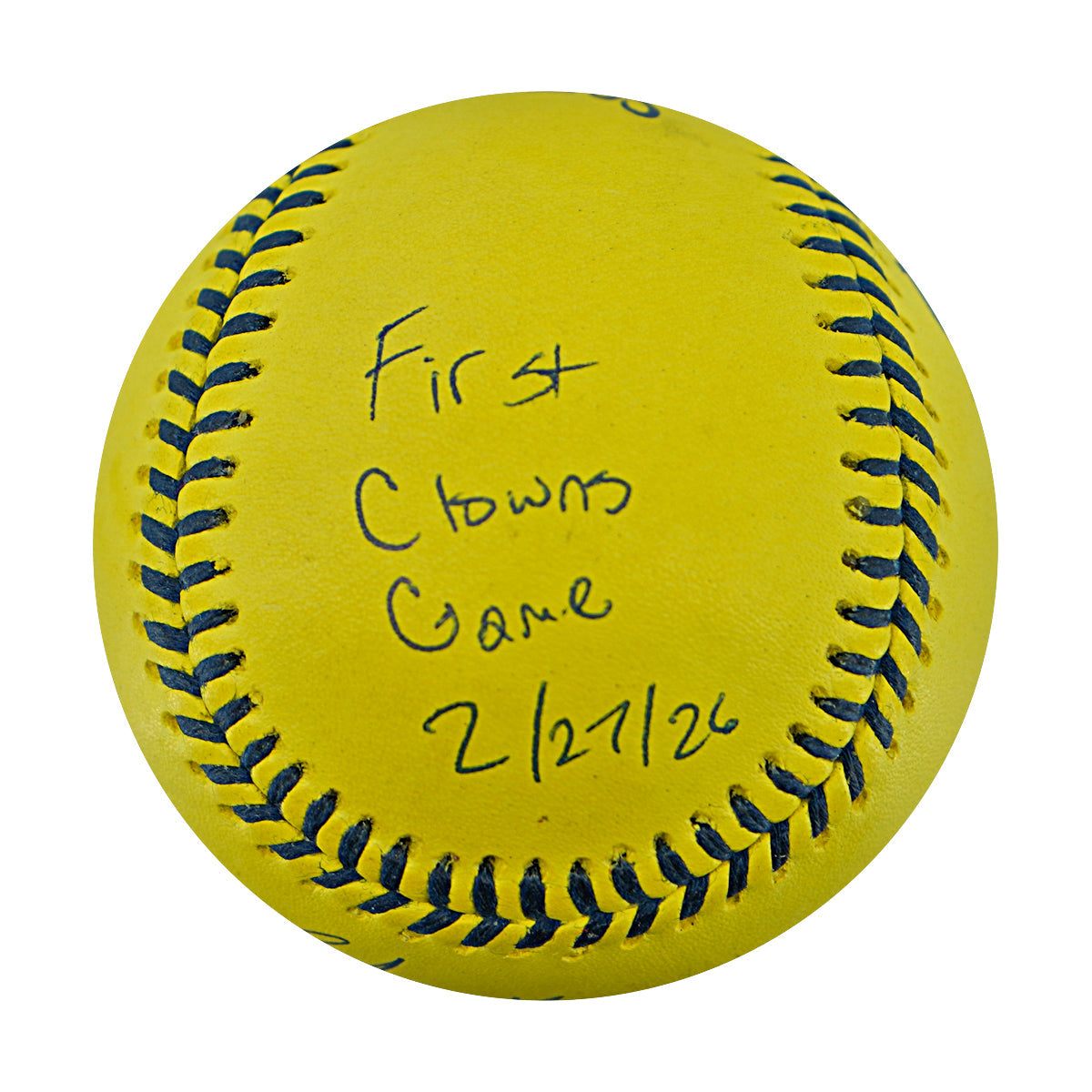 Errick Fox Indianapolis Clowns Autographed Inscribed Official Banana Ball 2.27.26 FSU Tallahassee Florida