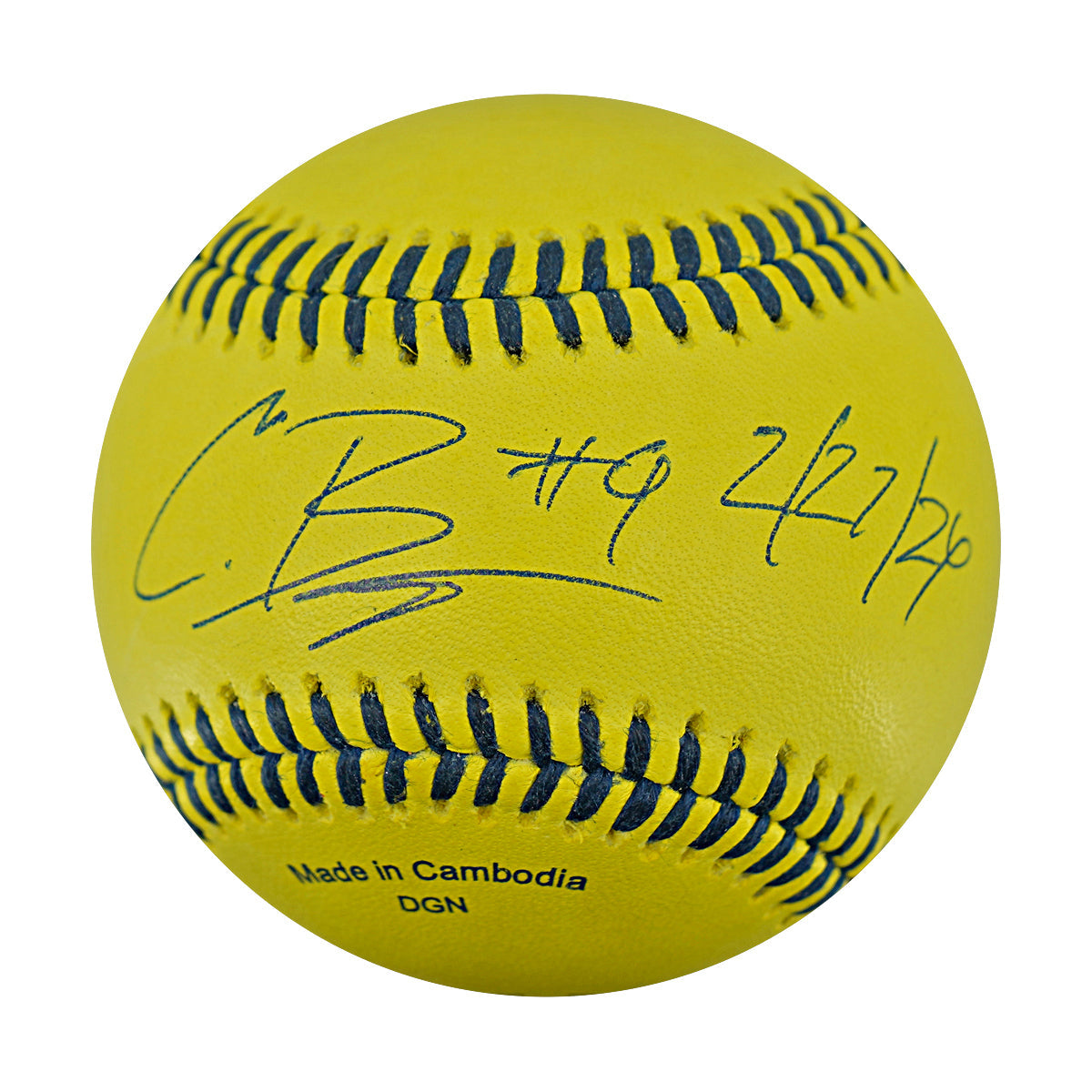 Chris Burgess Indianapolis Clowns Autographed Inscribed Official Banana Ball 2.27.26 FSU Tallahassee Florida