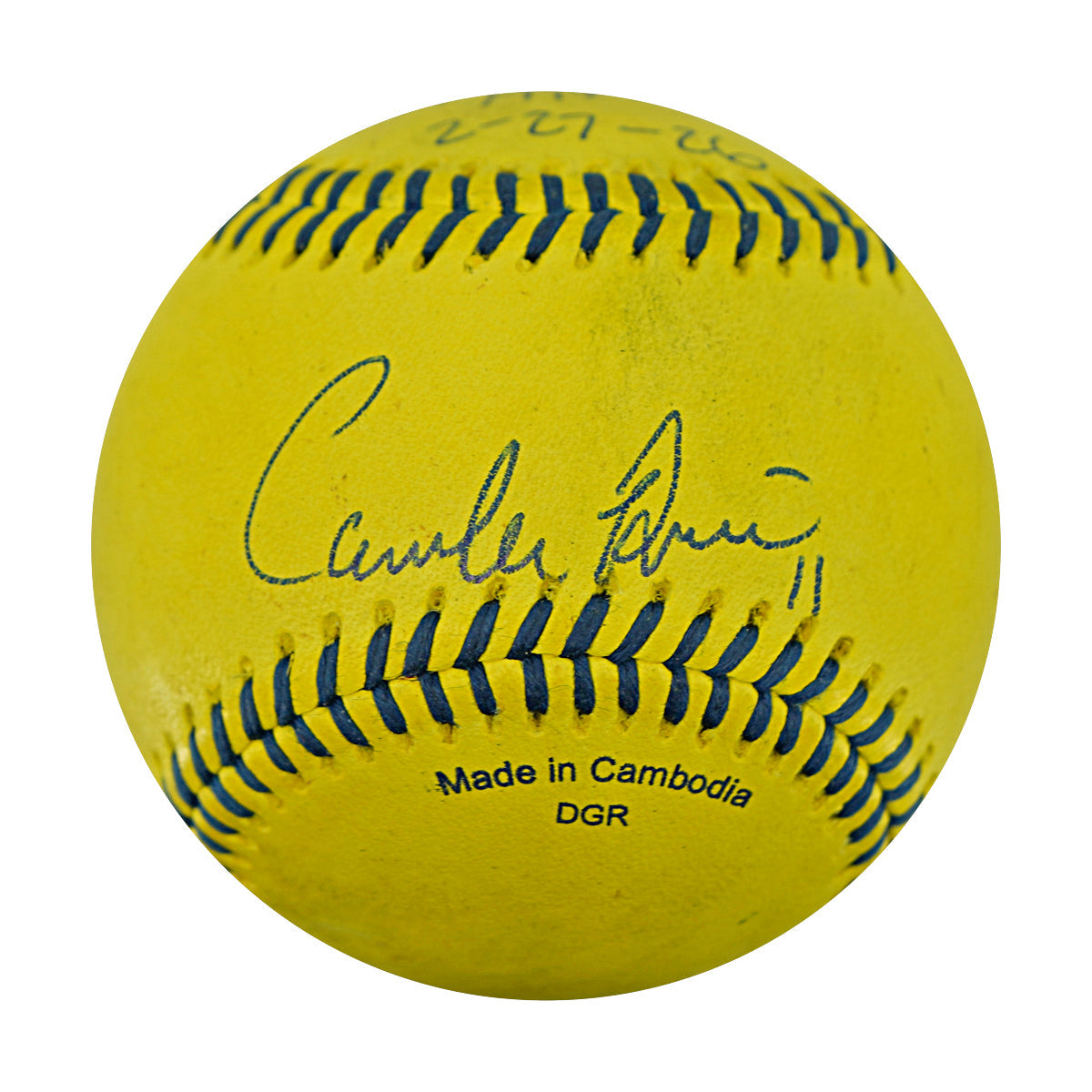 Correlle Prime Indianapolis Clowns Autographed Inscribed Official Banana Ball 2.27.26 FSU Tallahassee Florida