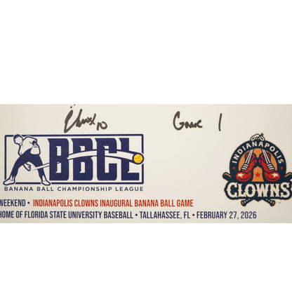 Errick Fox Indianapolis Clowns Autographed Inscribed Game Used Lineup Card 2.27.26 FSU Tallahassee Florida