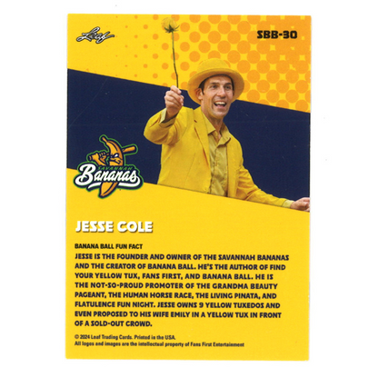 Jesse Cole Autographed 2024 Savannah Bananas Leaf Card