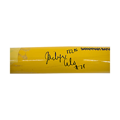 Jocelyn Alo (Oklahoma Softball Legend) Autographed Broken Piece of 2024 Game Used Savannah Bananas Bat