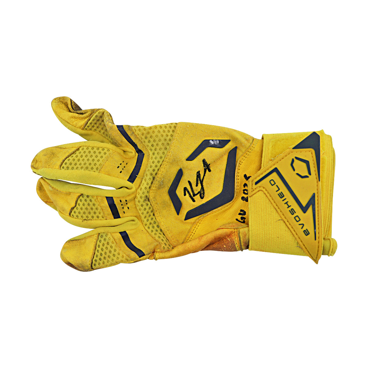 KJ Jackson Savannah Bananas Autographed Inscribed 'GU 2025' Game Worn Pair of Batting Gloves