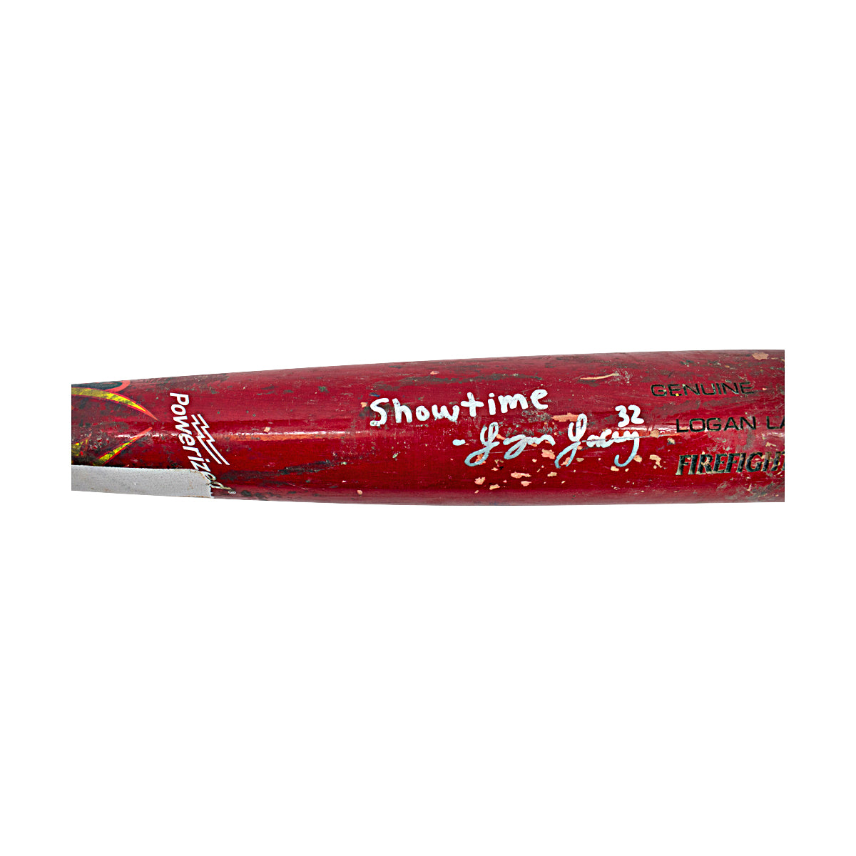 Logan Lacey Autographed and Inscribed 2024 Game Used Firefighters Bat