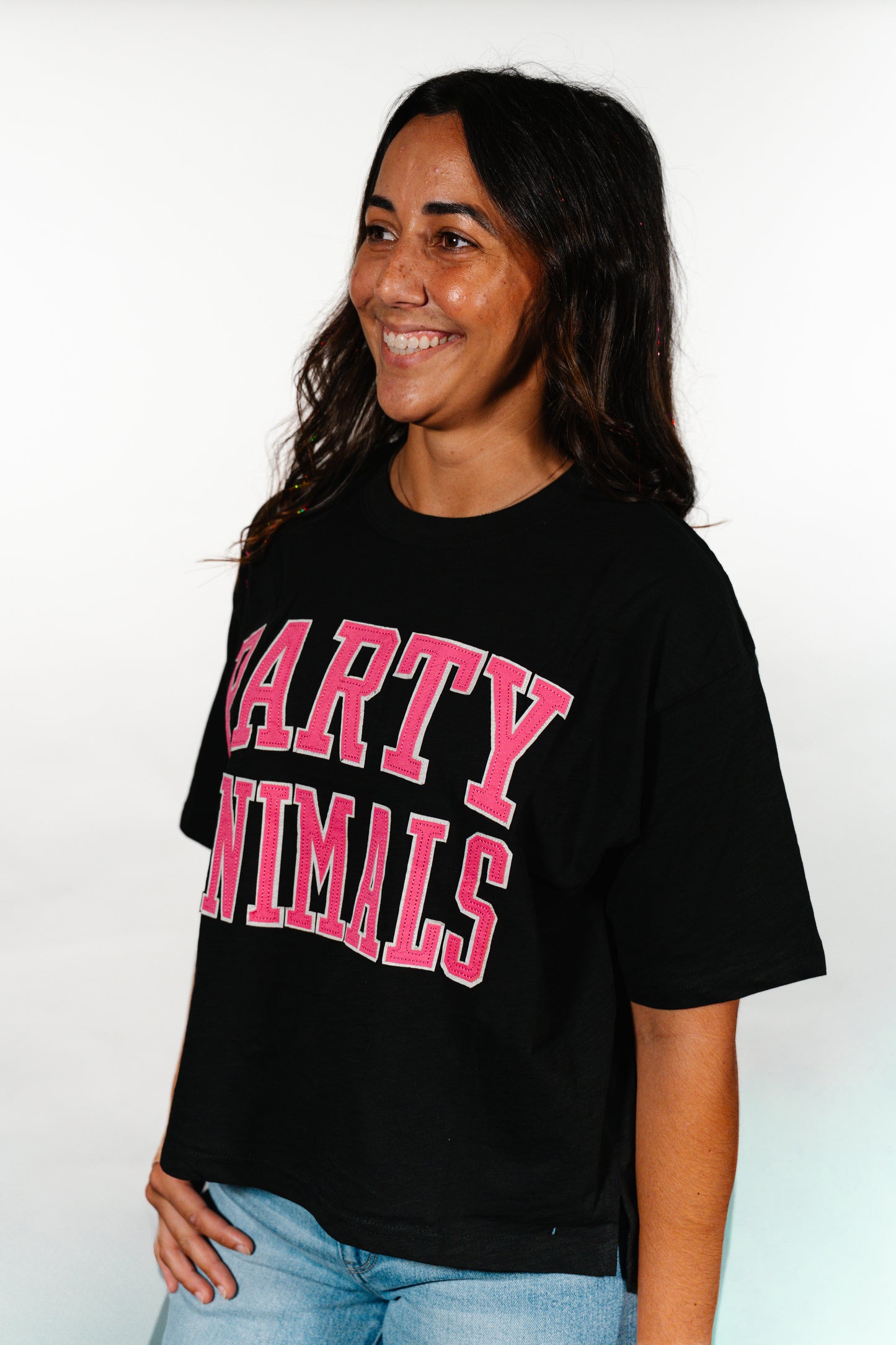 WOMEN'S Party Animals Banner Elk Motley Mid Rise Tee