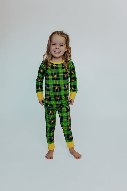 YOUTH Bananas Pajama Set - Green Tartan
