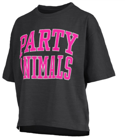WOMEN'S Party Animals Banner Elk Motley Mid Rise Tee