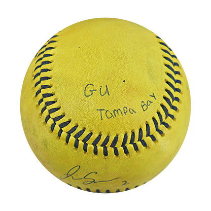 Jason Swan Party Animals Autographed and Inscribed Game Used Banana Ball from 3/15/25 at Tampa - Top 4 Foul Ball