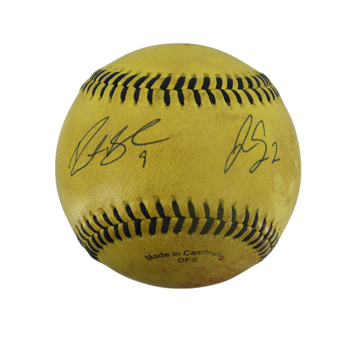 Dustin Baber & Jason Swan Signed Game Used Banana Ball w/Case 5.10.25 Nissan Stadium 