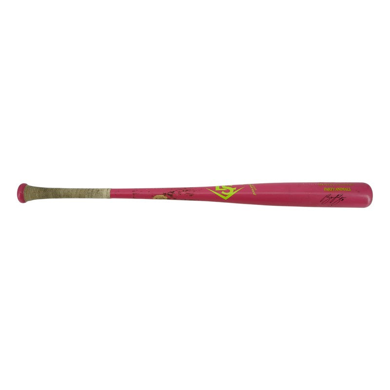 Bryson Bloomer Party Animals Autographed Game Used LS Genuine I13M Bat