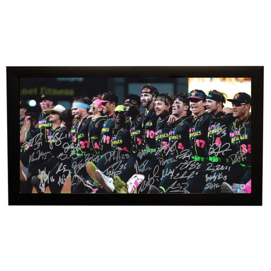 Party Animals Team Signed and FRAMED 11x20 Photograph - Line Dance