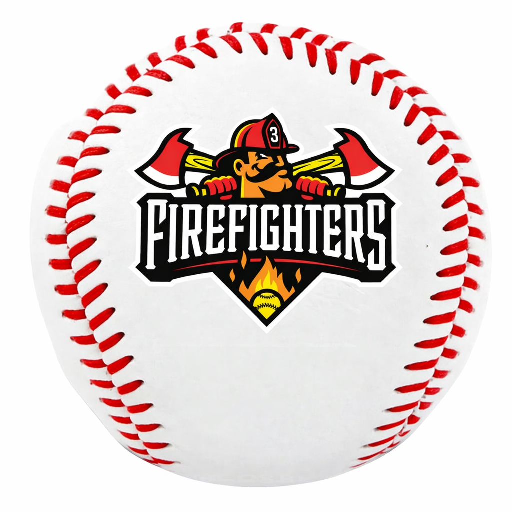 Firefighters Primary Logo Baseball - White