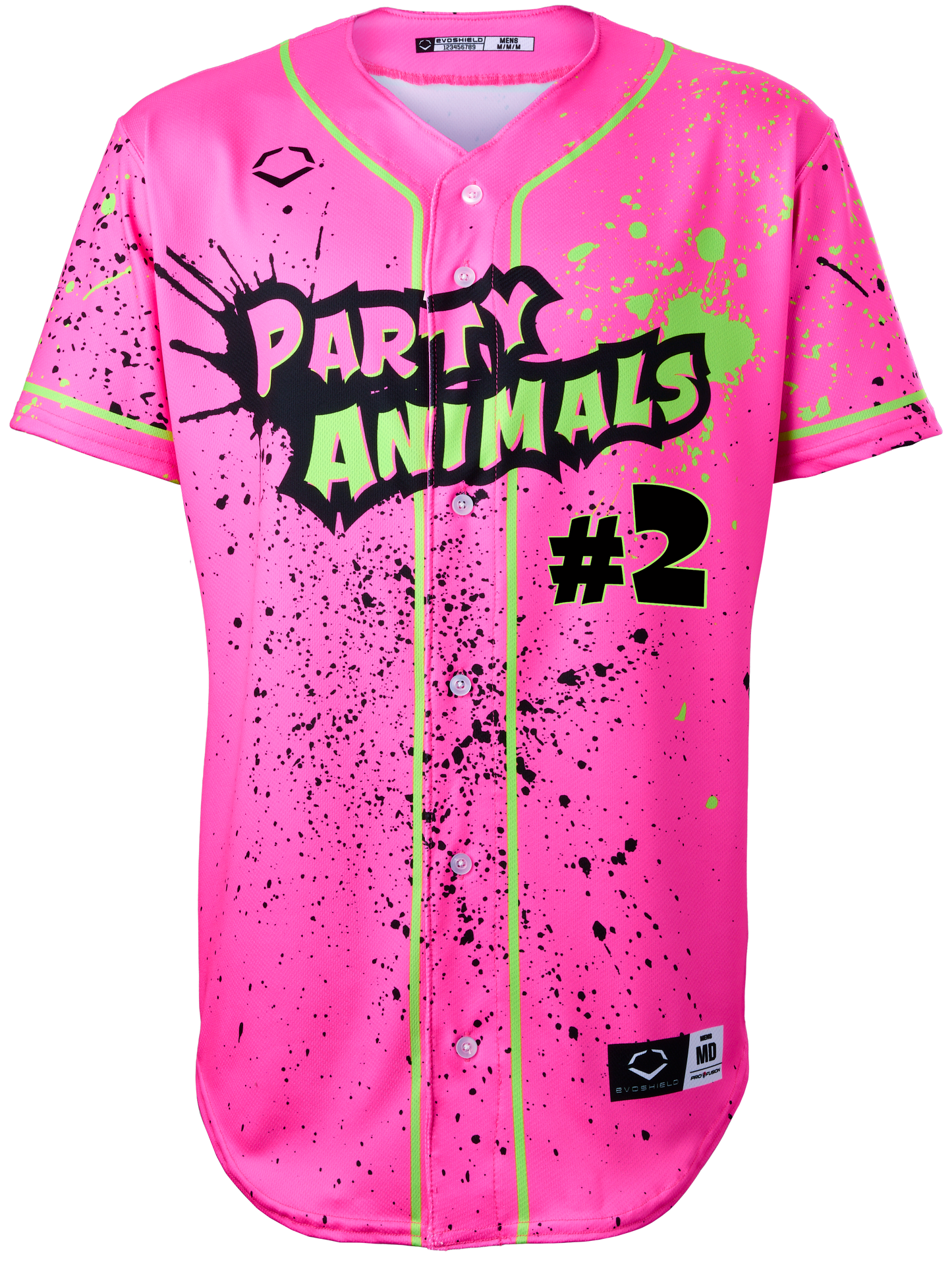 Party Animals Pharty "#2" Evoshield Jersey - Pink Splatter Paint
