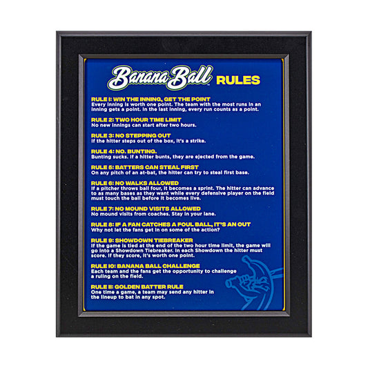Savannah Bananas Framed Banana Ball Rules Sign - 13"x16"