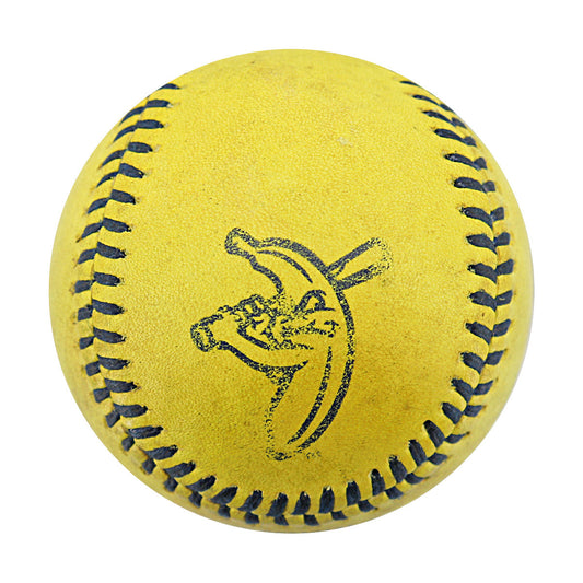 Savannah Bananas Game Used Banana Ball from 8/10/2024 Game at Cleveland Progressive Field - Corey Kluber First Pitch Ball