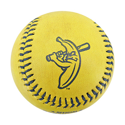 Savannah Bananas Game Used Banana Ball from 8/10/2024 Game at Cleveland Progressive Field - Corey Kluber Final Out of Inning Ball