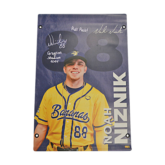 Noah Niznik Autographed Inscribed Savannah Bananas 2024 Grayson Stadium 24"x35" Vinyl Banner