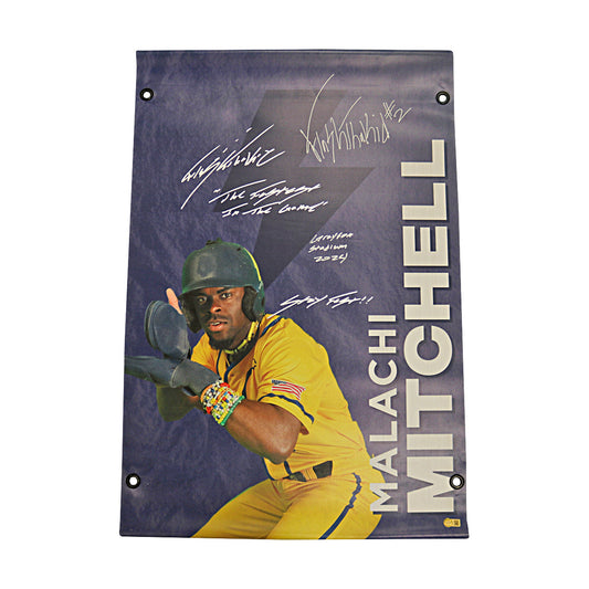 Malachi Mitchell Autographed Inscribed Savannah Bananas 2024 Grayson Stadium 24"x35" Vinyl Banner