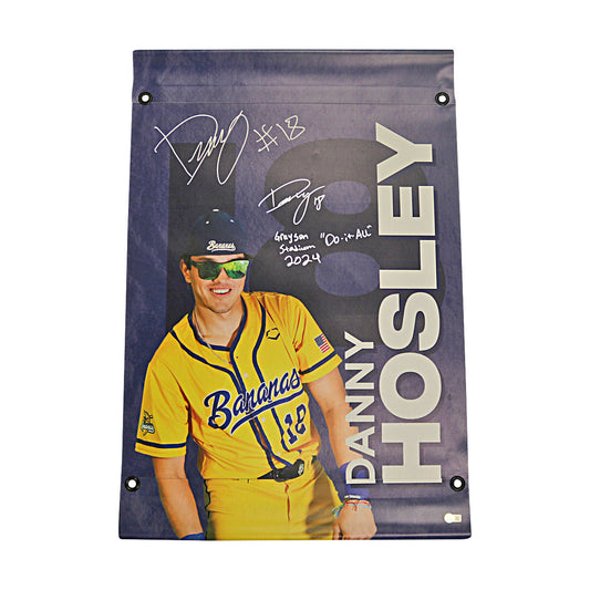 Danny Hosley Autographed Inscribed Savannah Bananas 2024 Grayson Stadium 24"x35" Vinyl Banner