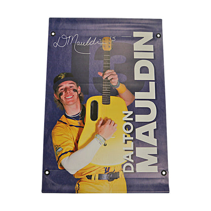 Dalton Mauldin Autographed Inscribed Savannah Bananas 2024 Grayson Stadium 24"x35" Vinyl Banner