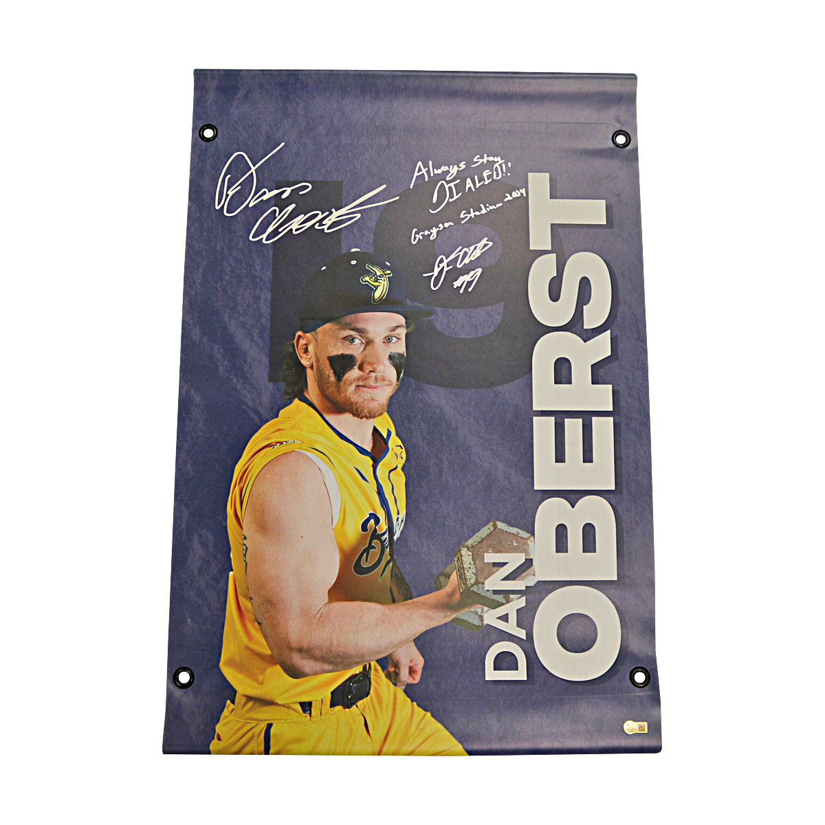 Dan Oberst Autographed Inscribed Savannah Bananas 2024 Grayson Stadium 24"x35" Vinyl Banner