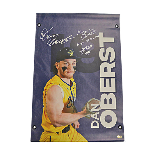 Dan Oberst Autographed Inscribed Savannah Bananas 2024 Grayson Stadium 24"x35" Vinyl Banner