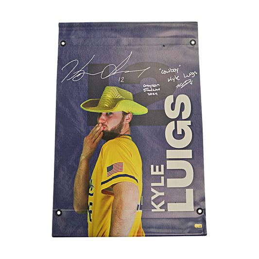 Kyle Luigs Autographed Inscribed Savannah Bananas 2024 Grayson Stadium 24"x35" Vinyl Banner