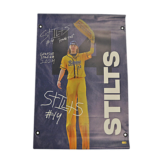 Stilts 'Dakota Albritton' Autographed Inscribed Savannah Bananas 2024 Grayson Stadium 24"x35" Vinyl Banner