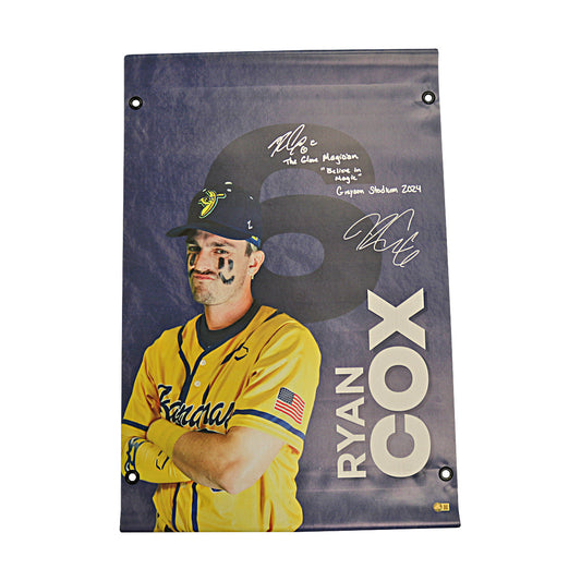 Ryan Cox Autographed Inscribed Savannah Bananas 2024 Grayson Stadium 24"x35" Vinyl Banner