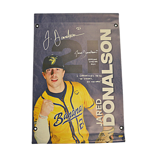 Jared Donalson Autographed Inscribed Savannah Bananas 2024 Grayson Stadium 24"x35" Vinyl Banner